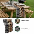 thumbnail image 5 of Haze Blue Brown Table Runner - 48 Inch Long, Kitchen Dining Table Runner Dresser Scarves, Rustic Farmhouse Dog Paw Vintage Farmhouse Decor for Coffee Tables Wedding Party Banquet, 5 of 8