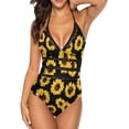 thumbnail image 1 of NICKSUN Maillot de Bain une Pièce pour Femmes Contrôle du Ventre Maillot de Bain Modeste Col en V, 1 of 9