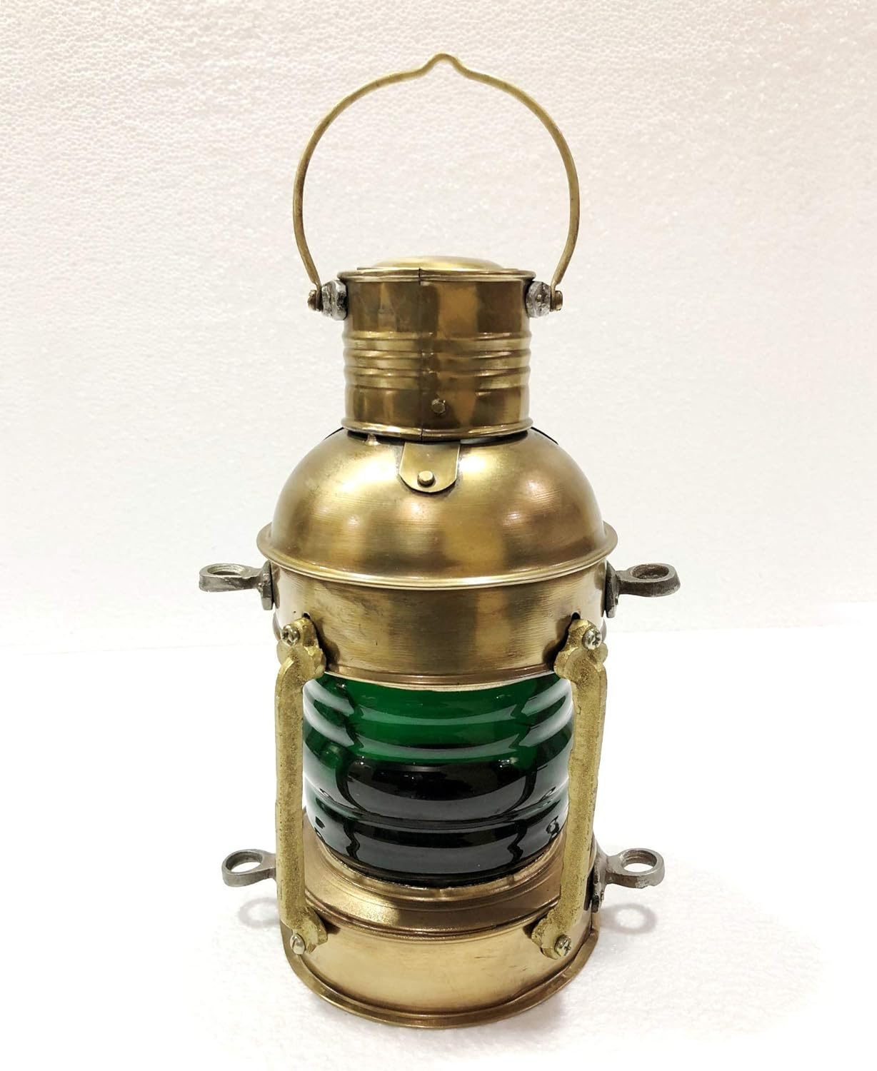 Nautical Antique 10" Ship Lamp Boat Green Oil Lantern Maritime Collectible Decorative