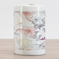 thumbnail image 2 of Dragonfly Ceramic Toothbrush Holder, Floral Design Hibiscus Ornaments Moth Dragonfly Symbolic Transformation Creature, Versatile Countertop for Bathroom, 4.5" X 2.7", Multicolor, by Ambesonne, 2 of 4