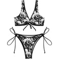 thumbnail image 2 of Dreamtimes Cartoon Baseball Two Piece Swimsuits Bathing Suit Triangle Bikini Set, Medium, 2 of 7