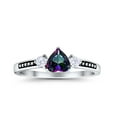 thumbnail image 2 of Heart Promise Ring Rainbow Topaz Black Accent 925 Sterling Silver Size 4, 2 of 6