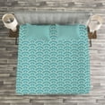 thumbnail image 3 of Ambesonne Pale Blue Quilted Bedspread Set 3 Pcs, Bubbles Japanese, Queen Size, Turquoise White, 3 of 3