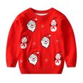 thumbnail image 2 of ibiyuan Kids Sweater 24 Months Girls Clothes Santa Print Christmas Knit Cardigan Long Sleeve Soft Warm Holiday Outerwear Top for Boys Girls, 2 of 3