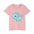 thumbnail image 3 of GERsome Boys Girls Short Sleeve T Shirt Cute Dinosaur Graphic Cotton Crewneck Tees for Unisex Kids Casual Summer Tops Sizes 3-10 Years, Pink/4-5 Years, 3 of 5