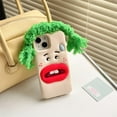 thumbnail image 2 of Ugly Phone Case Compatible with iPhone 12/12 Pro, Cute 3D Green Hair Big Funny Mouth Expression Phone Cases Full Protection Soft Shockproof Silicone Case, 2 of 7