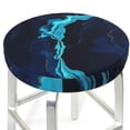 thumbnail image 3 of Balery Blue Marble And Gold Velvet Round Bar Chair Cushion Cover Adjustable, Protects From Scratches And Stains, Soft & Washable Ideal For Wooden And Metal Stools - 12 Inch, 3 of 7