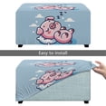 thumbnail image 5 of Xixirimido Cute Pig Blue Pattern Ottoman Cover Rectangle Stretch Footrest Stool Cover for Storage Ottoman, Foot Stool Slipcover Protector with Nonslip Elastic Bottom, Large, 5 of 7