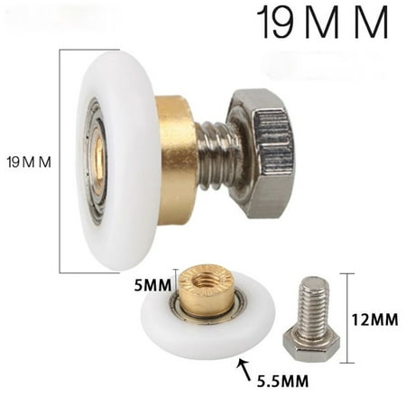 

4Pcs Shower Room Pulley Bathroom Sliding Glass Door Wheels Nylon Copper Roller