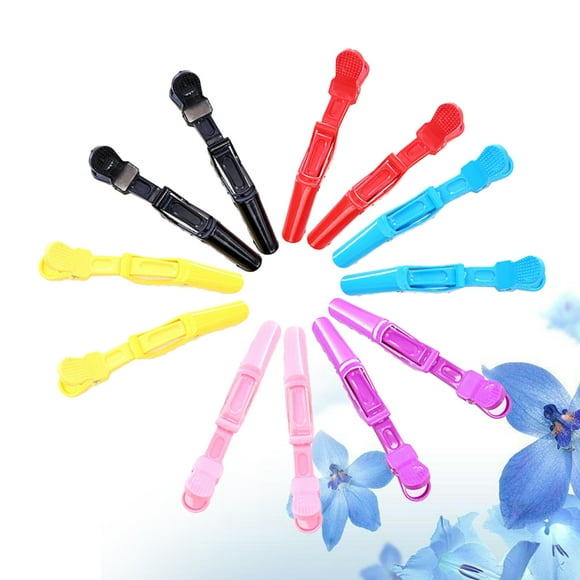 PENIKOKO 24Pcs Assorted Color Single Prong Plastic Alligator Hair Clips for Smooth Curling and Hair Sectioning
