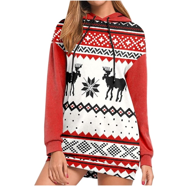 Sudadera holgada de manga larga con cuello redondo y costuras con capucha para mujer Pompotops gfhjh13031