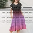 thumbnail image 3 of Alkepwun Girls Ruffle Sleeve Sundress Kids Summer Crewneck A Line Casual Dress Ombre Tiered Swing Midi Dress with Pockets 6-14 Years, 3 of 5