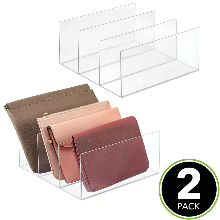 DILIBRA 4 Packs Clear Plastic Handbag Storage Organizer for Closet, Acrylic  Display Box for Handbag, Stackable Storage Boxes Bag Organizer with
