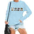 thumbnail image 2 of Womens Highland Cow Sweatshirts Cute Animal Graphic Printed Farm Styles Pullovers Country Western Casual Loose Fit Long Sleeve Shirts Tops Light Blue XL, 2 of 4