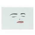thumbnail image 1 of Eyelash Cutting Board, Youth and Beauty Theme Abstract Woman Portrait with Closed Eyes, Decorative Tempered Glass Cutting and Serving Board, Large Size, Black White Blush, by Ambesonne, 1 of 1