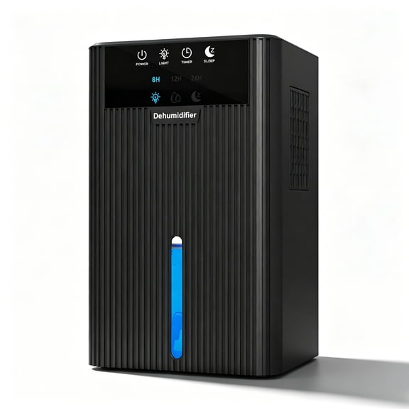Cobectal Dehumidifier, 95oz Water Tank, 900 sq ft Coverage, Auto Shut-Off, 7-Color LED Light, Black