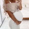 thumbnail image 3 of Qarigey Vestido Mujer Embarazada Sin Mangas Vestido Corto Mujer Embarazada Sin Mangas Color Sólido Ropa De Verano Prendas para la parte del cuerpo Blanco 3XL, 3 of 6