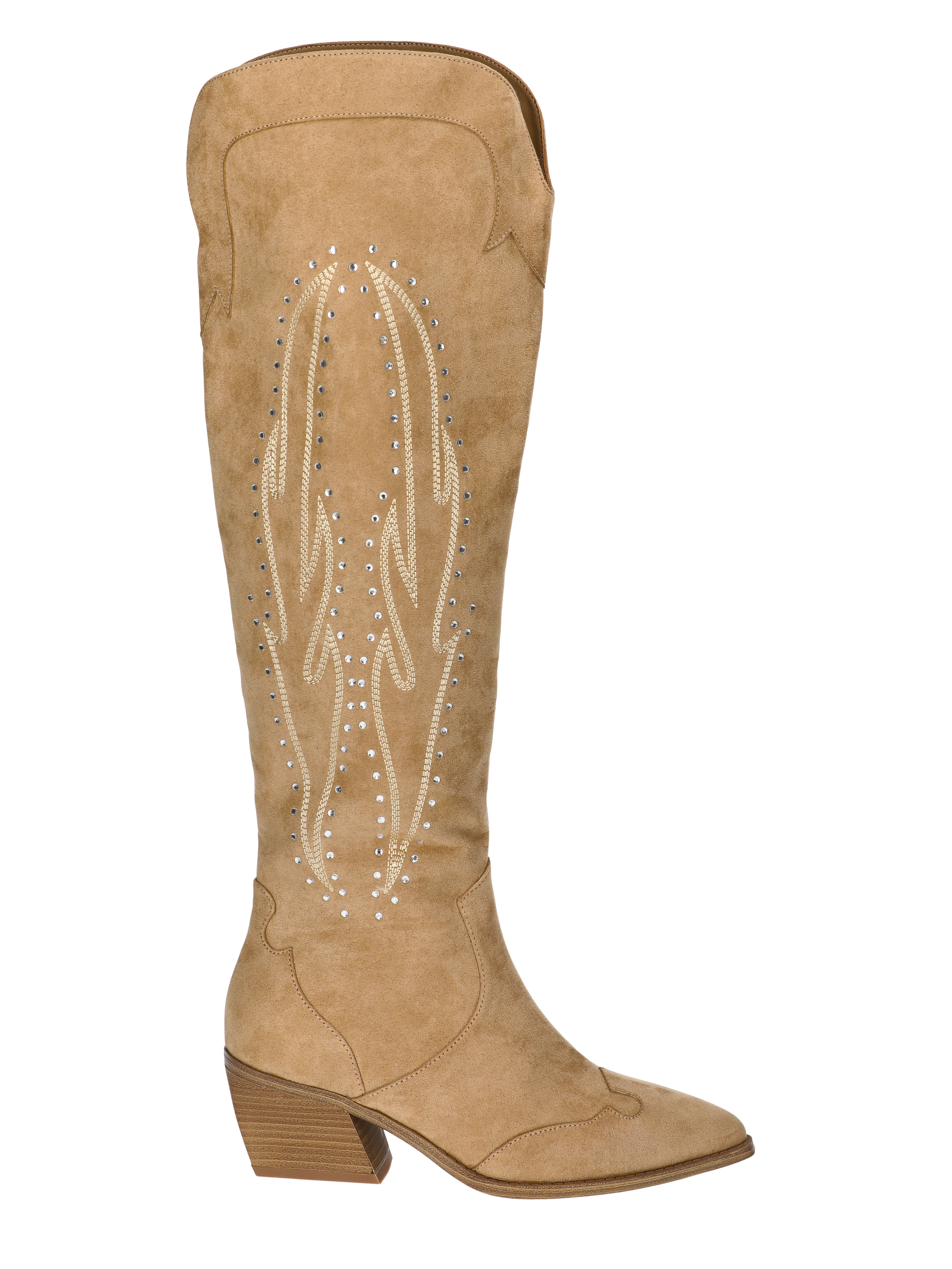 No Boundaries Women's Over the Knee Bling Western Boots