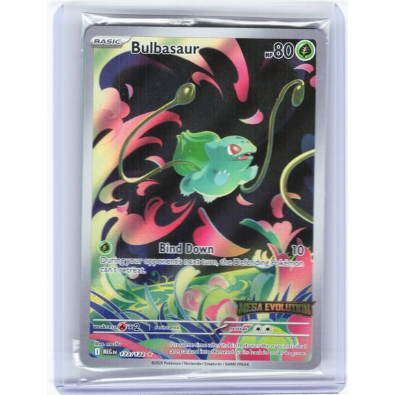 2025 Pokemon Bulbasaur #133 Mega Evolution Illustration Rare IR Holo Sealed Stamped English Trading Card