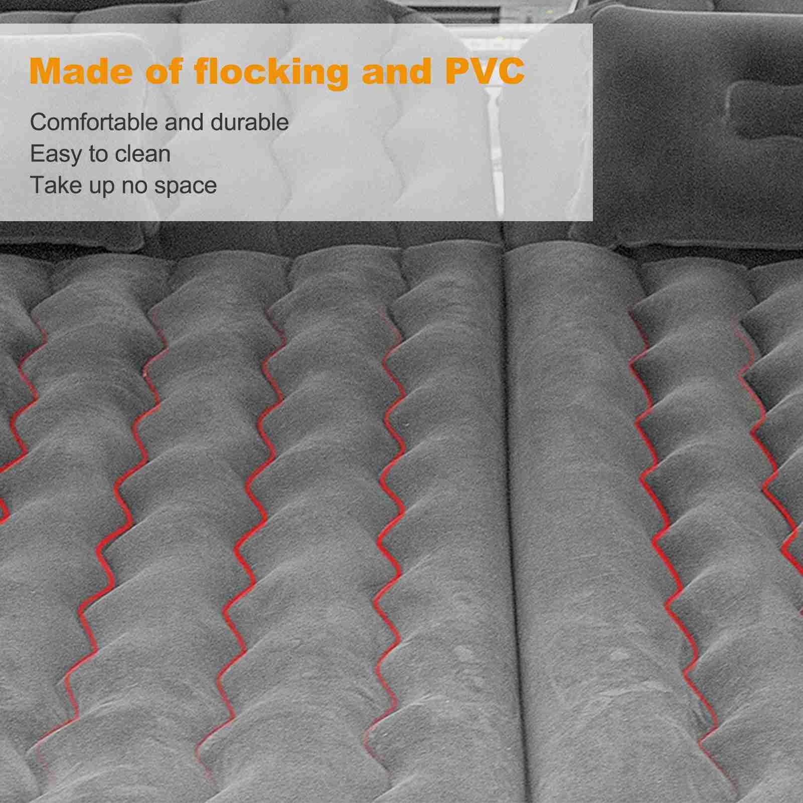 Car Air Mattress Vehicle Inflatable Thickened Travel Bed Sleeping Pad Camping AccessoryBlack