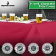 thumbnail image 5 of Impresserve Disposable Tablecloth, 54" x 108", Burgundy, 5-Count, 3-Ply Paper and Plastic, 5 of 5