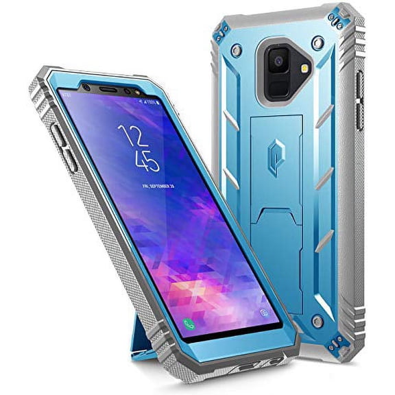 Poetic Revolution Full-Body Rugged Heavy Duty Case with [Built-in-Screen Protector] for Samsung Galaxy A6 (2018)(Do not fit Galaxy A6 Plus) - Blue