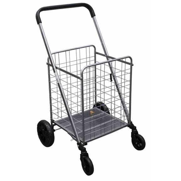 Utility Folding Shopping Cart with 360 Wheels for Grocery, Laundry and Travel, 88lbs Capacity (X-Large)