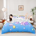 thumbnail image 2 of Manfei Lovely Unicorn Duvet Cover Twin,Cartoon Cute Animal Bedding Sets Twin Size,Kawaii 3D Rainbow Bed Set For Girl Teens,Super Cozy Room Decor Reversible（No Comforter）,2-Piece, 2 of 6