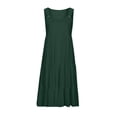 thumbnail image 6 of AGWOLF Summer Dresses for Women Sleeveless Tiered Sundress Casual U Neck Swing Dress Beach Vacation Outfits Green XL, 6 of 7