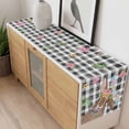 thumbnail image 4 of Bunny Easter Table Runner - 120 Inch Long, Kitchen Dining Table Runner Dresser Scarves, Rabbit Black White Plaid Farmhouse Farmhouse Decor for Coffee Tables Wedding Party Banquet, 4 of 8