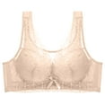 thumbnail image 1 of Virmaxy Soutien-Gorge Sans Fil pour Femmes Aguichant Grande Taille Mince en Dentelle Soutien-Gorge Rassemblant Sans Armature Confortable Fixe Ajustable Collection de Poitrine Coton Beige TTTG, 1 of 8