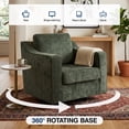 thumbnail image 4 of COOLHUT Swivel Accent Chair, Linen Fabric Modern Upholstered Armchair with Plump Back Pillow, Comfort Barrel Reading Chair for Living Room Bedroom, Green, 4 of 11