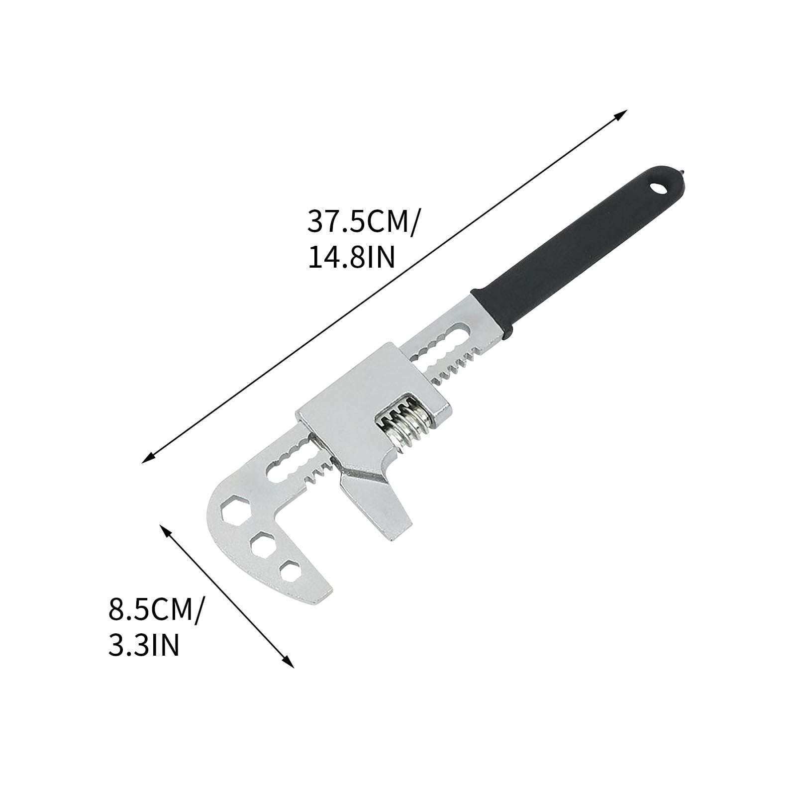 UUHYTG F-Type Adjustable Wrench Multi-Functional High-Carbon Steel Pipe Installation Tool TPR Rubber Grip Hex Wrench Durable Ergonomic Anti-Slip Hand Tool for Home Repair Mechanical Work
