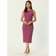 thumbnail image 2 of DARING DIVA Sleeveless Sheath Boat Neck Pencil Dress 2XL Plum Purple, 2 of 6