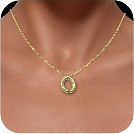 Bubble Letter Necklace Gold 14K Gold Plated Initial Necklace Puffy Personalized Name Gold Necklace Gold Letter Necklace Jewelry[Z4098]