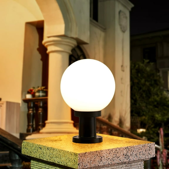 HOMEMAXS  Ball Lampshade Light Solar Outdoor Post Lights Bulb for outside Landscape