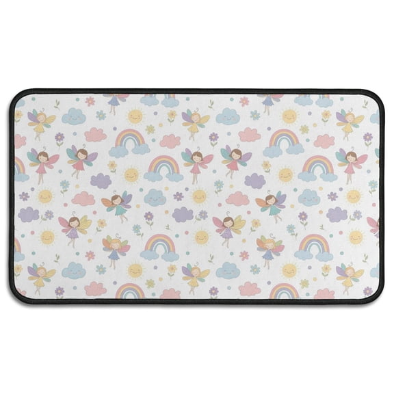 Pastel Fairy Rainbow Pattern Door Rugs,Washable Non Slip Door Mats Indoor,Decorative Door Mats,Entry Mat Indoor for Entrance,Bedroom,Kitchen,Bathroom,30"x17"
