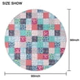 thumbnail image 6 of Blue Boho Pioneer Flower Patchwork Pattern Round Tablecloth 60"x60",Wrinkle Wipeable Table Cloth for Kitchen Dining Room Picnic Patio Party, 6 of 6