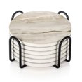 thumbnail image 1 of 6 almohadillas aislantes de cerámica para tazas con soporte con textura de grano para absorción de agua para tazas de café y copas de vino, 1 of 10