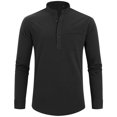 thumbnail image 6 of sogami Long Sleeve Linen Henley Shirts for Men Casual Hawiian Shirt with Pocket, 6 of 6