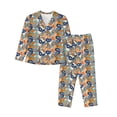 thumbnail image 1 of Balery Fashionable Paisley Conjunto de Pijama con Estampado para Mujer, Conjunto de Dos Piezas con Manga Larga, Ropa de Dormir Suave con Bolsillos, Pijamas Cómodos-Small, 1 of 7