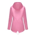 thumbnail image 6 of Hanerdun Women Rain Coats Hooded Jacket Female Zipper Pocket Rainwear Pink M, 6 of 6