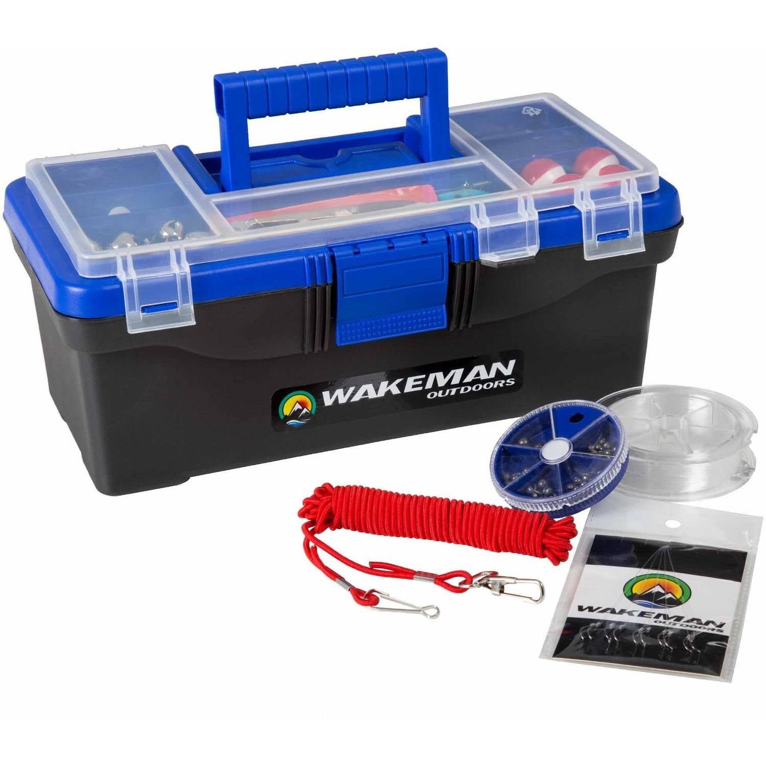 55Piece Fishing Tackle Set Tackle Box Includes Sinkers, Hooks, Lures