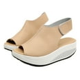 thumbnail image 2 of HEVIRGO Femmes Été Mode Faux Cuir Peep Toe Wedge Sandales Plate-Forme Swing Chaussures, 2 of 10