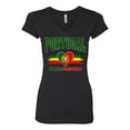 thumbnail image 2 of Wild Bobby Portugal Flag Heart Forca Portugal Graphic | Women's Novelty T-Shirt | Soccer Football Fan Game Day Gift for Her Women Junior Fit V-Neck Tee, 2 of 5