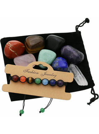 Healing Crystals Set for Beginners Natural Chakra Stones Set with Gift Box Pendant and Bracelet Crystals and Gemstones Healing Set for Relaxation and