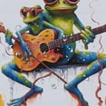thumbnail image 5 of Pratyus Frog Glasses Guitar Shower Curtain Set with Hooks, Chic Modern Bathroom Decor, Cloth Fabric 100% Polyester Fiber 69x72, 5 of 7