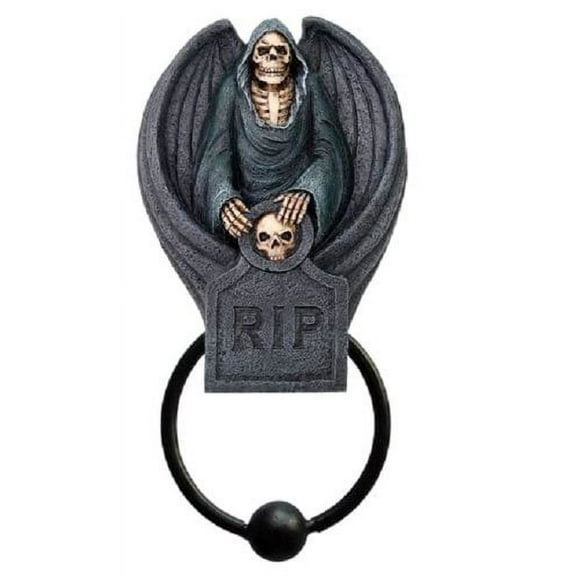 Rip Grim Reaper Door Knocker Resin Statue Figurine 8.1/2"H Skeleton