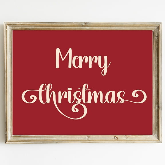 YaHaku Red Christmas Poster | Merry Christmas | Dark Red Wall Art | Wall Art | Cozy Decor