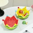 thumbnail image 2 of Oversized Ceramic Fruit Bowl 6 Stainless Steel Forks Set Watermelon Shaped Serving Platter For Picnics BBQs Use, 2 of 9
